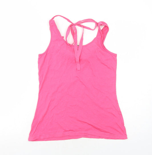 Lakeland Womens Pink Cotton Basic Tank Size 10 Round Neck