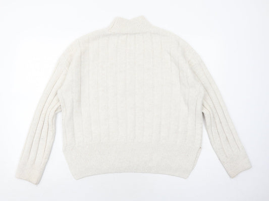 Womens UK Size M New Look Ivory Pullover Jumper