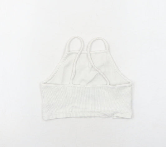 Womens UK Size 8 New Look White Cropped Tank