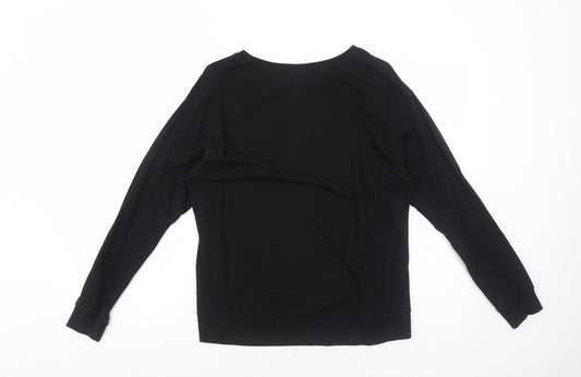 H&M Womens Black Cotton Pullover Sweatshirt Size M Pullover - Manhattan