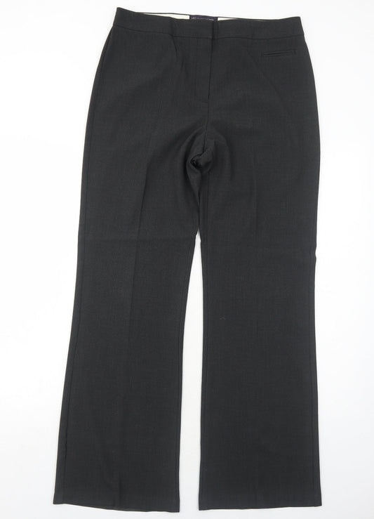 Womens UK Size 12 Marks and Spencer Regular Fit Dress Pants Grey Trousers