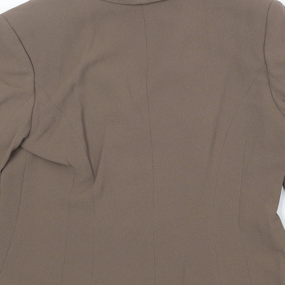 Minuet Womens Brown Polyester Jacket Blazer Size 10