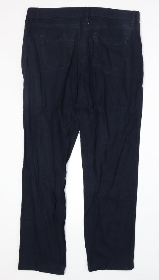 Womens UK Size 34 in NEXT Regular Fit Blue Trousers