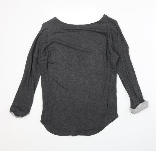 H&M Womens Grey Polyester Pullover Sweatshirt Size 8 Pullover