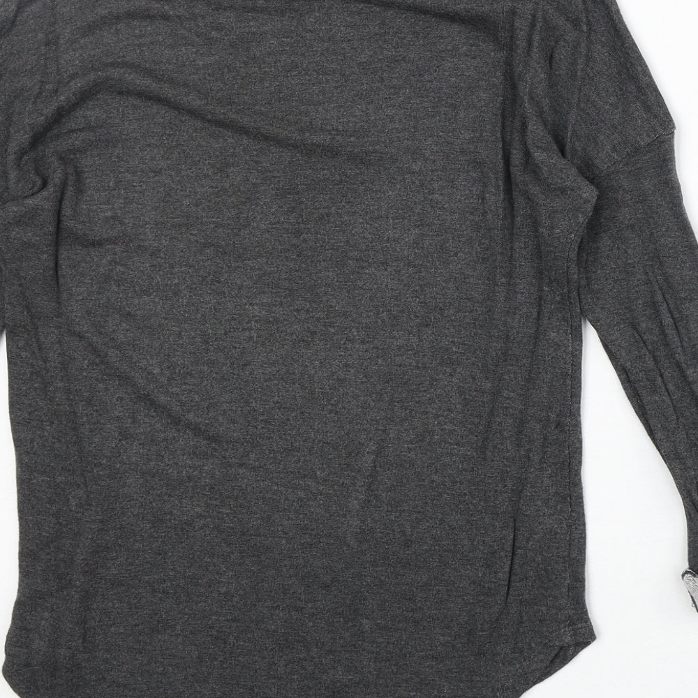 H&M Womens Grey Polyester Pullover Sweatshirt Size 8 Pullover