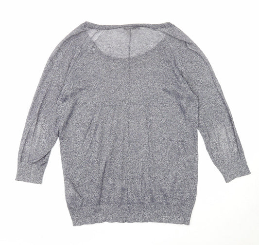 Gap Womens Blue Boat Neck Cotton Pullover Jumper Size M