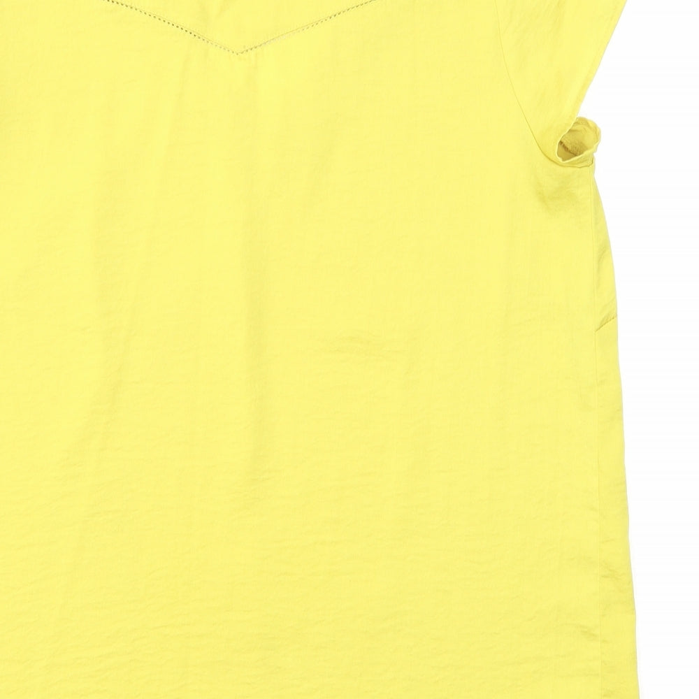 Womens UK Size 10 H&M Yellow Basic Blouse