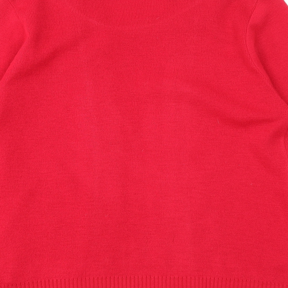 Womens UK Size M Elegant Red Cardigan Jumper