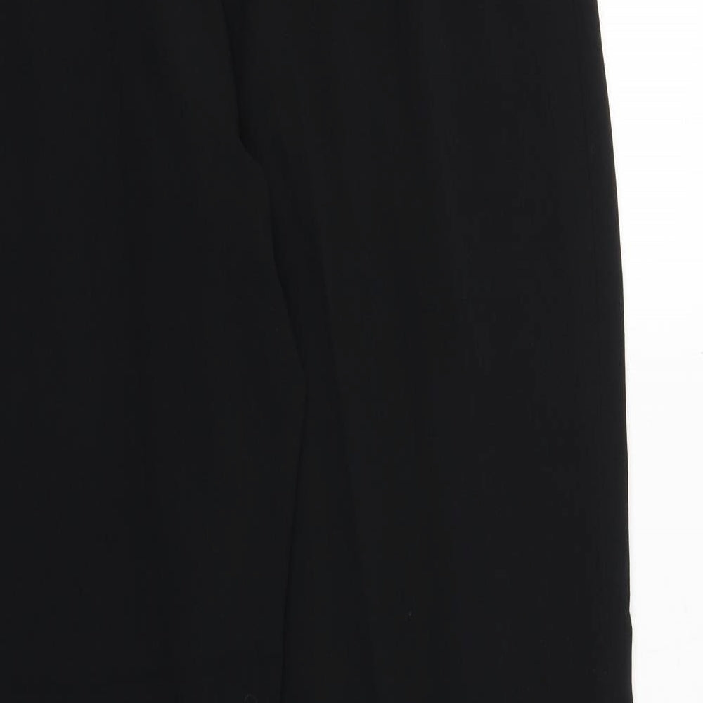 Eleganze Womens Black Viscose Trousers Size 14 Regular Zip