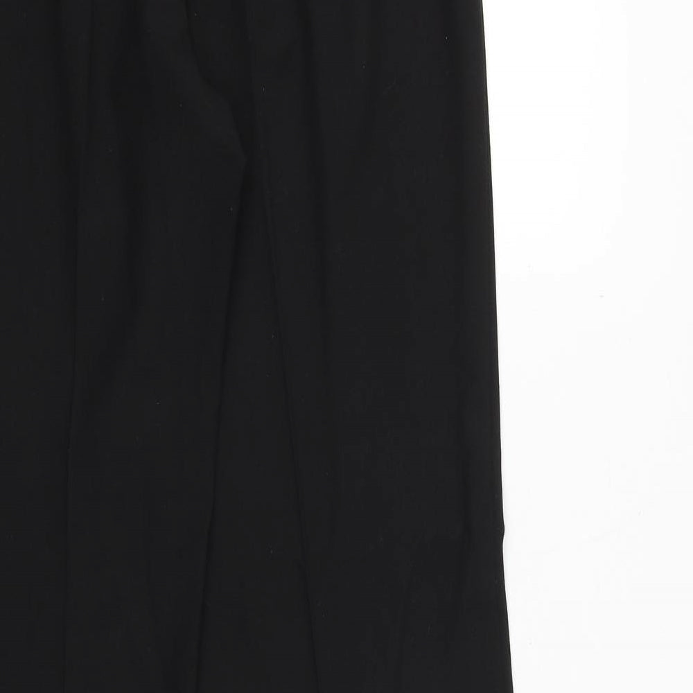 Womens UK Size 12 Essentials Regular Fit Black Trousers