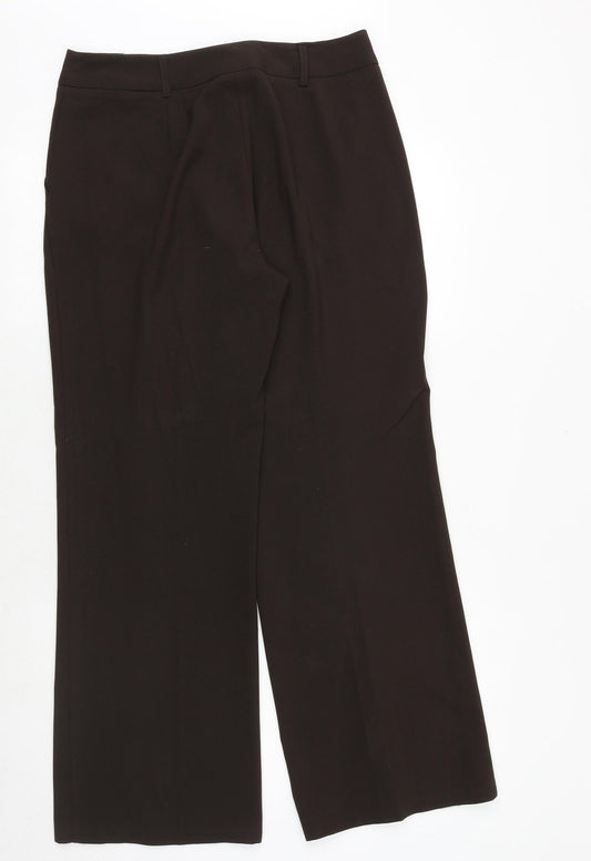 Womens UK Size 12 M&Co Regular Fit Brown Trousers