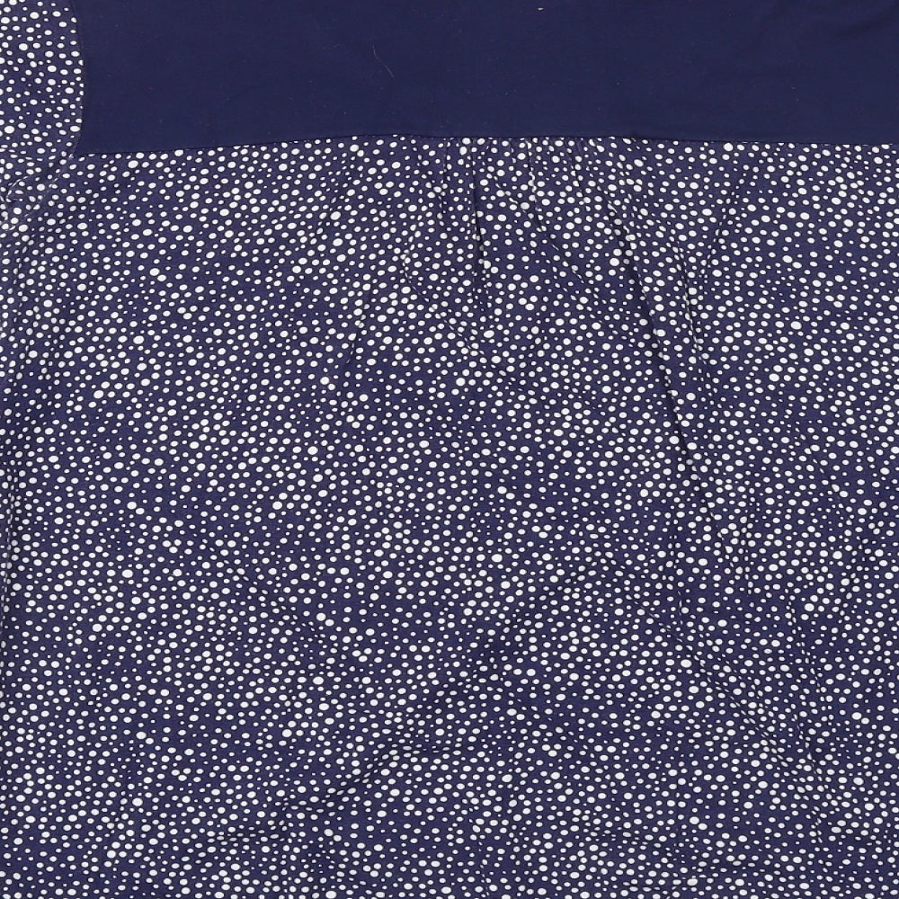 CMD Womens Blue Polka Dot Viscose Basic Blouse Size 16 Round Neck