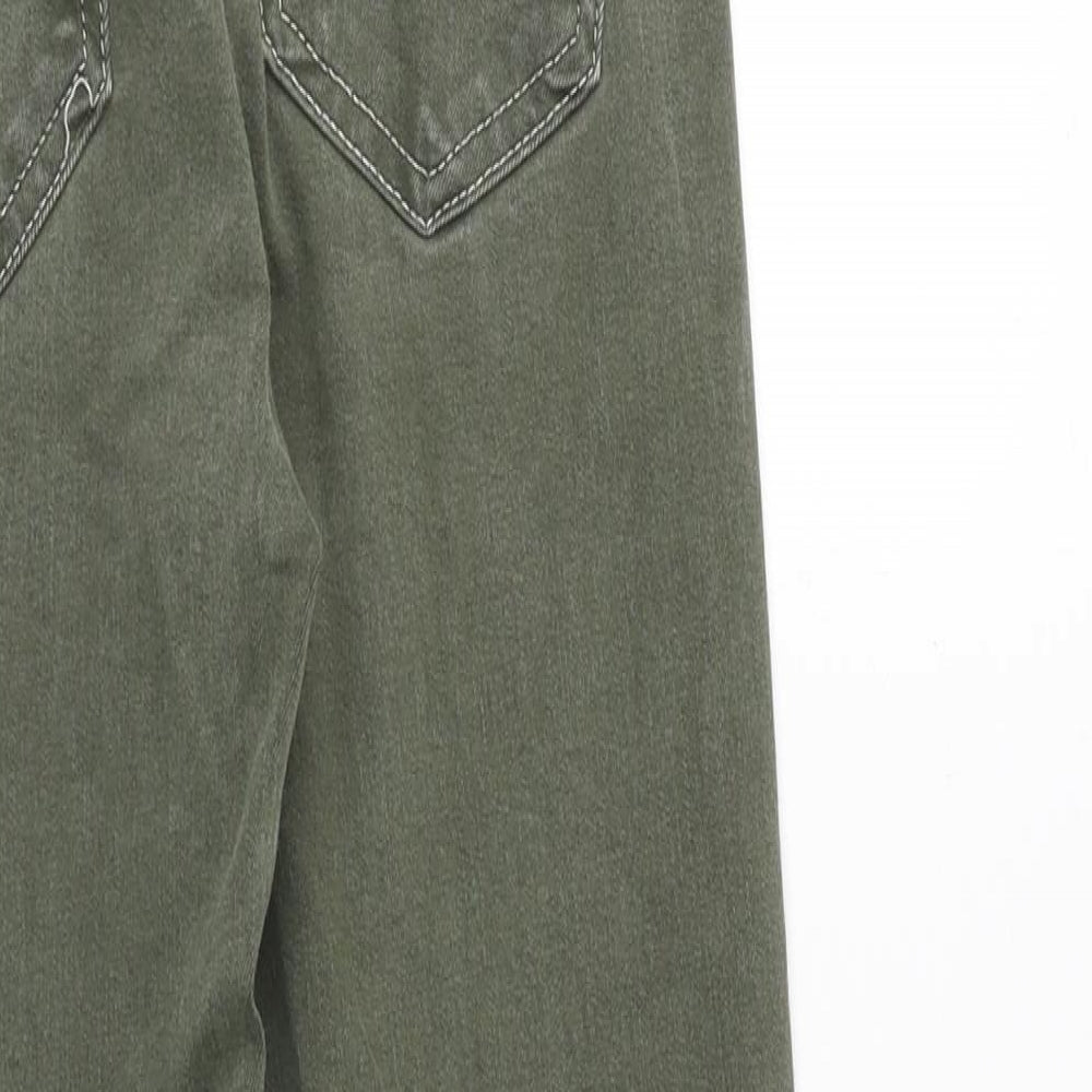 Topshop Womens Green Polyester Skinny Jeans Size 26 in Regular Zip