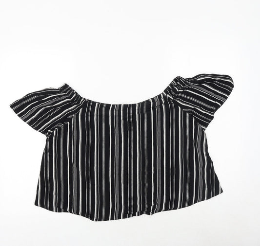 Womens UK Size 14 New Look Black Basic Blouse