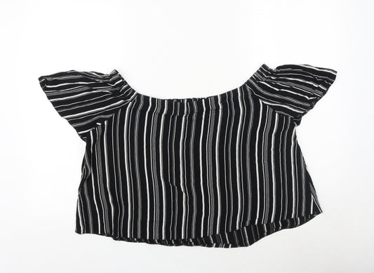 Womens UK Size 14 New Look Black Basic Blouse