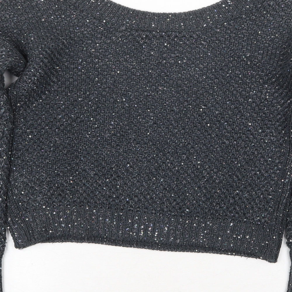 Womens UK Size XS Sisley Grey Pullover Jumper