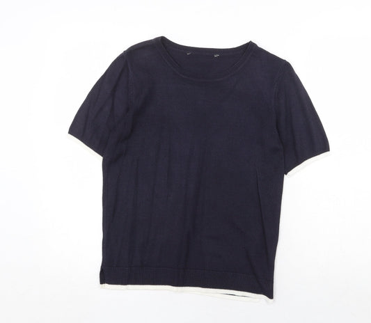 Womens UK Size 10 Bonmarché Blue Basic T-Shirt