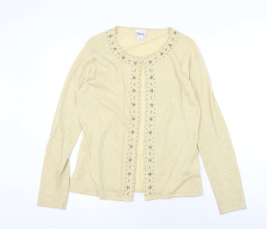 Womens UK Size M OPUS Gold Cardigan Jumper
