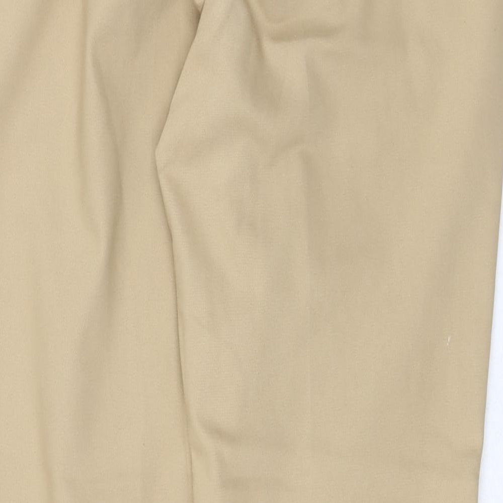 River Island Womens Beige Cotton Chino Trousers Size 8 Regular Zip