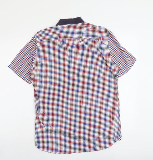 Mens UK Size S Lambretta Multicoloured Button-Up Short Sleeve Casual Shirt