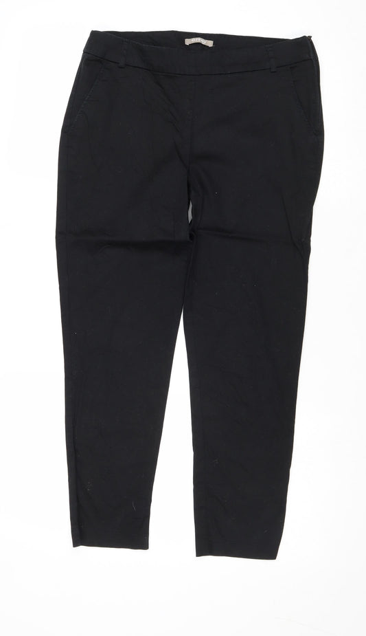 Womens UK Size 8 ORSAY Regular Fit Chino Black Trousers