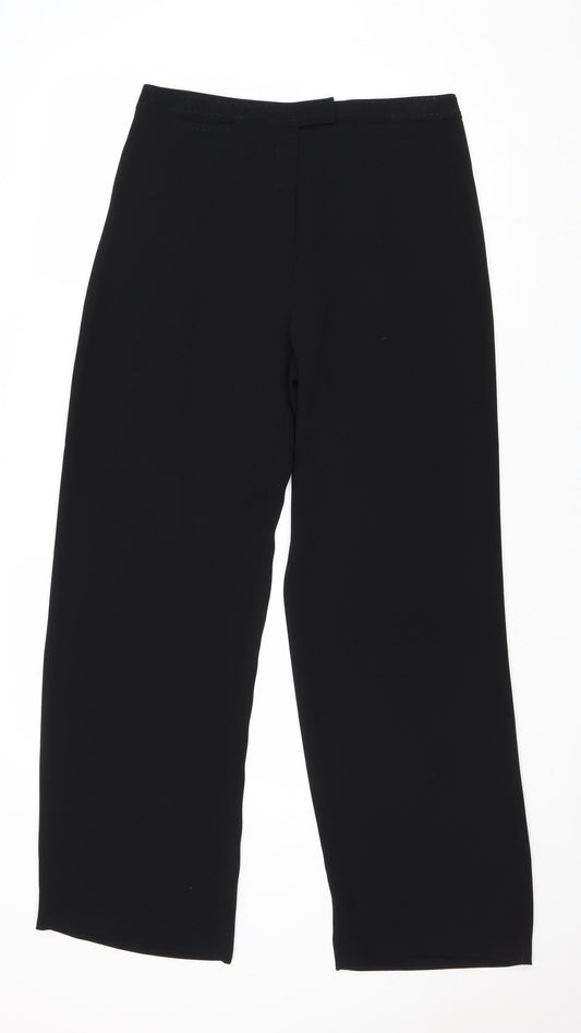 Womens UK Size 12 Debenhams Regular Fit Dress Pants Black Trousers