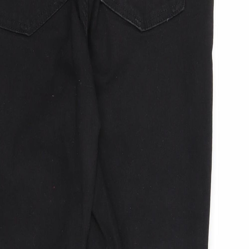 Bershka Womens Black Cotton Skinny Jeans Size 8 Regular Zip