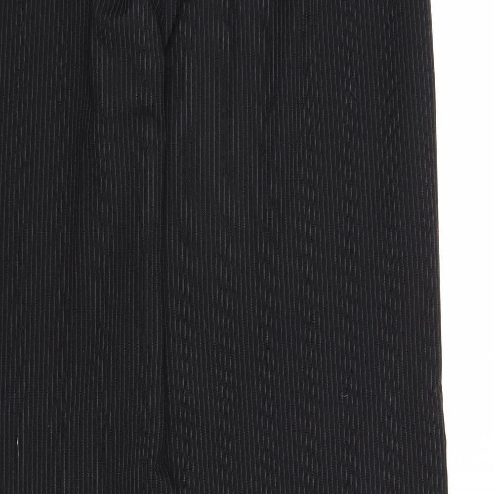 Autonomy Womens Black Striped Polyester Dress Pants Trousers Size 14 Regular Zip