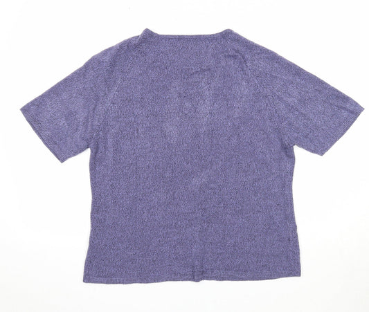 BHS Womens Purple Round Neck Acrylic Pullover Jumper Size 18