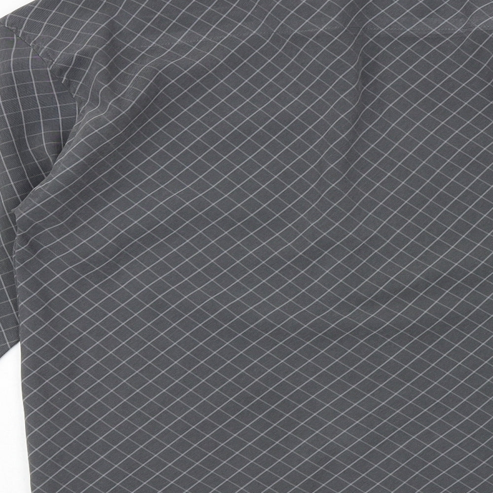 St Bernard Mens Grey Argyle/Diamond Polyester Button-Up Size S Collared Button