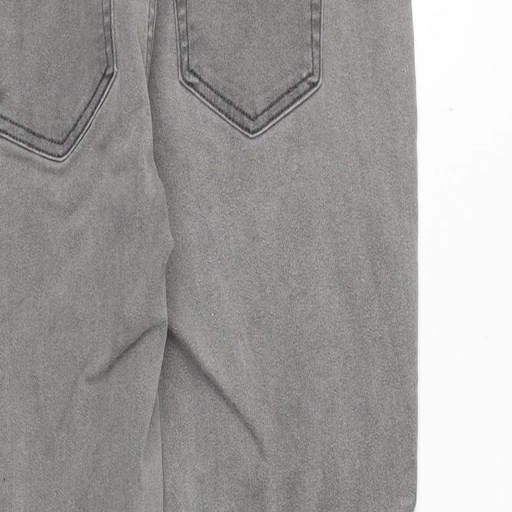 Only Womens Grey Cotton Skinny Jeans Size XL Regular Zip