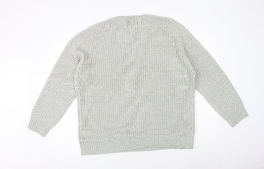 Womens UK Size L New Look Grey Pullover Jumper