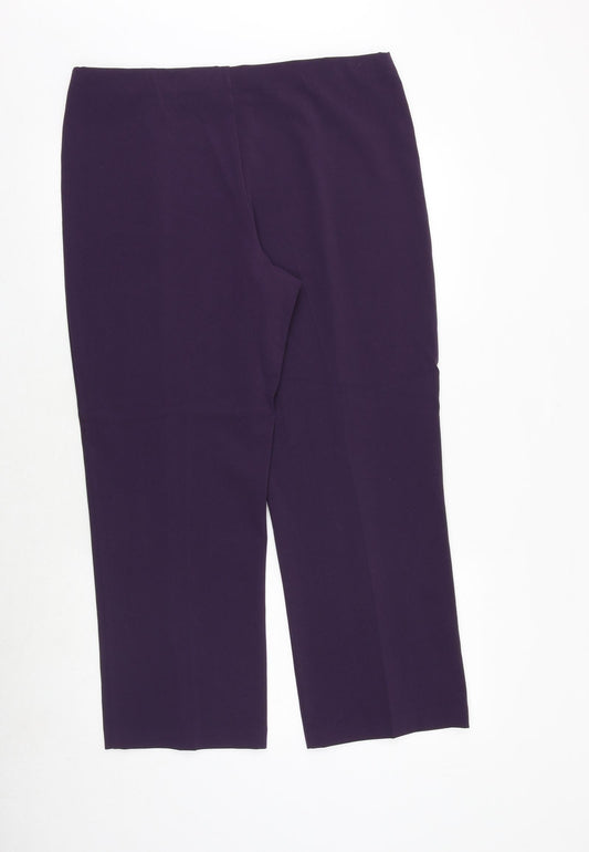 Autonomy Womens Purple Polyester Trousers Size 14 Regular