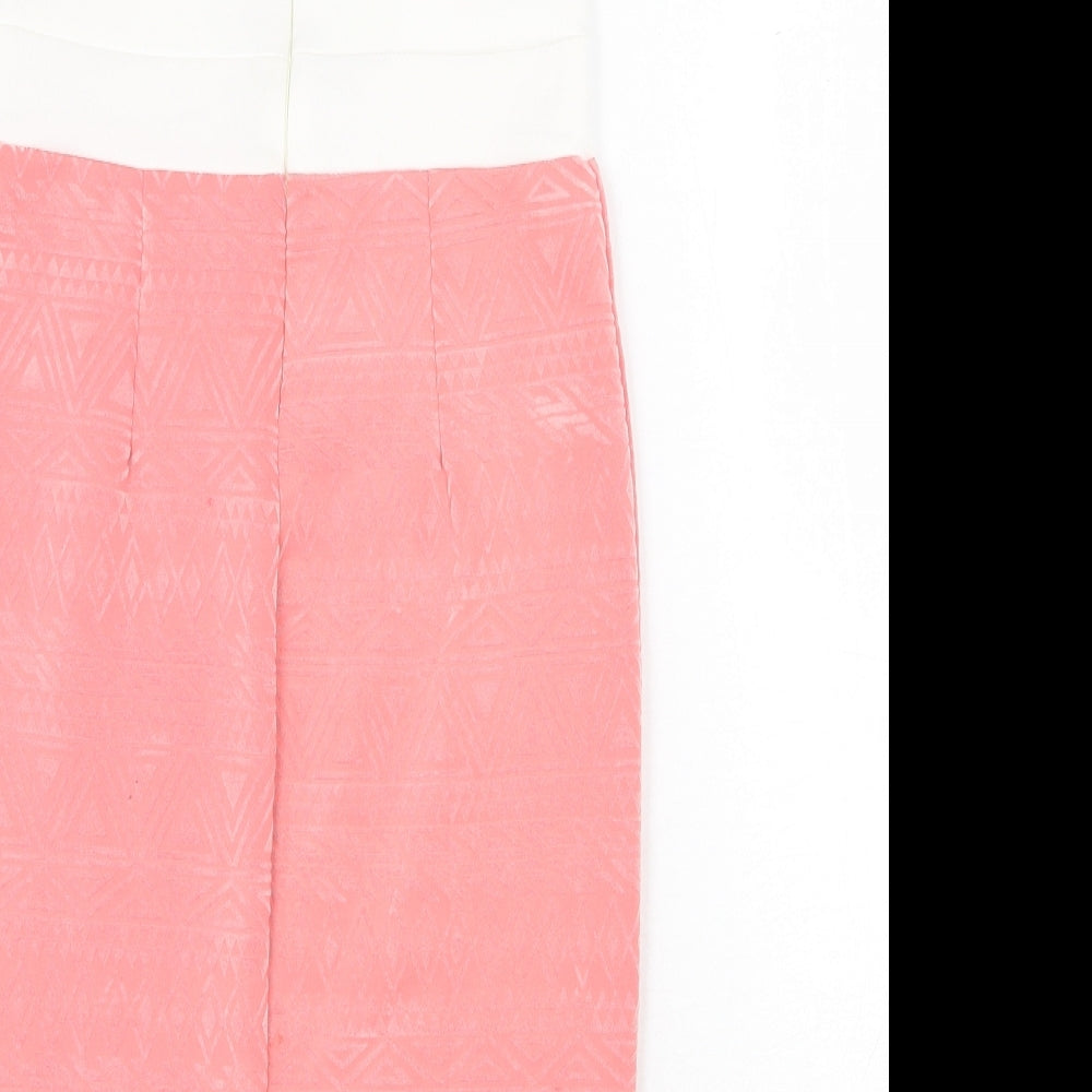 Boohoo Womens Multicoloured Colourblock Polyester Bodycon Size 10 Sweetheart Zip