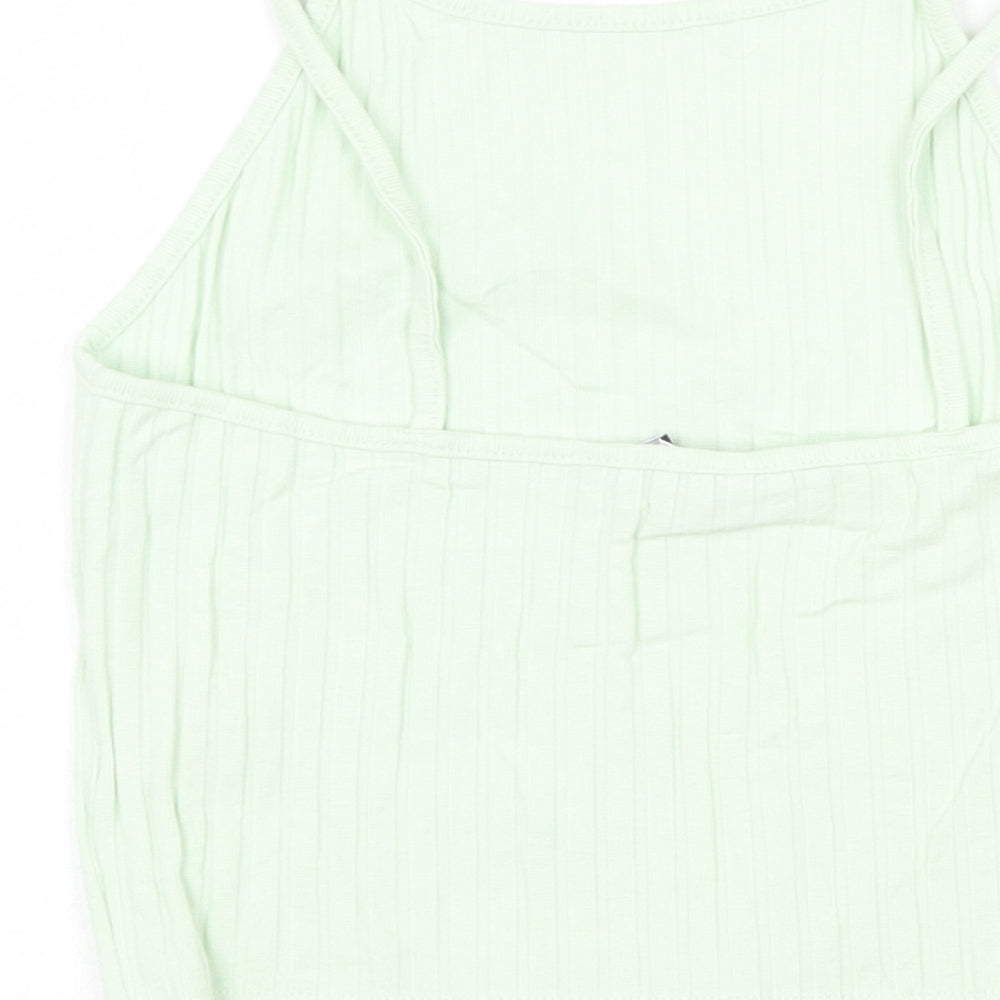 Womens UK Size 10 New Look Green Basic Tank