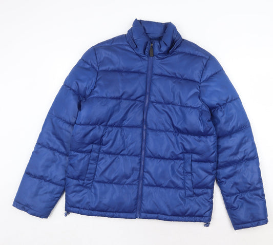 Womens UK Size S Mango Blue Puffer Jacket
