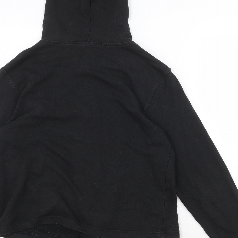 Crossroads Womens Black Cotton Full Zip Hoodie Size 10 Zip - Active