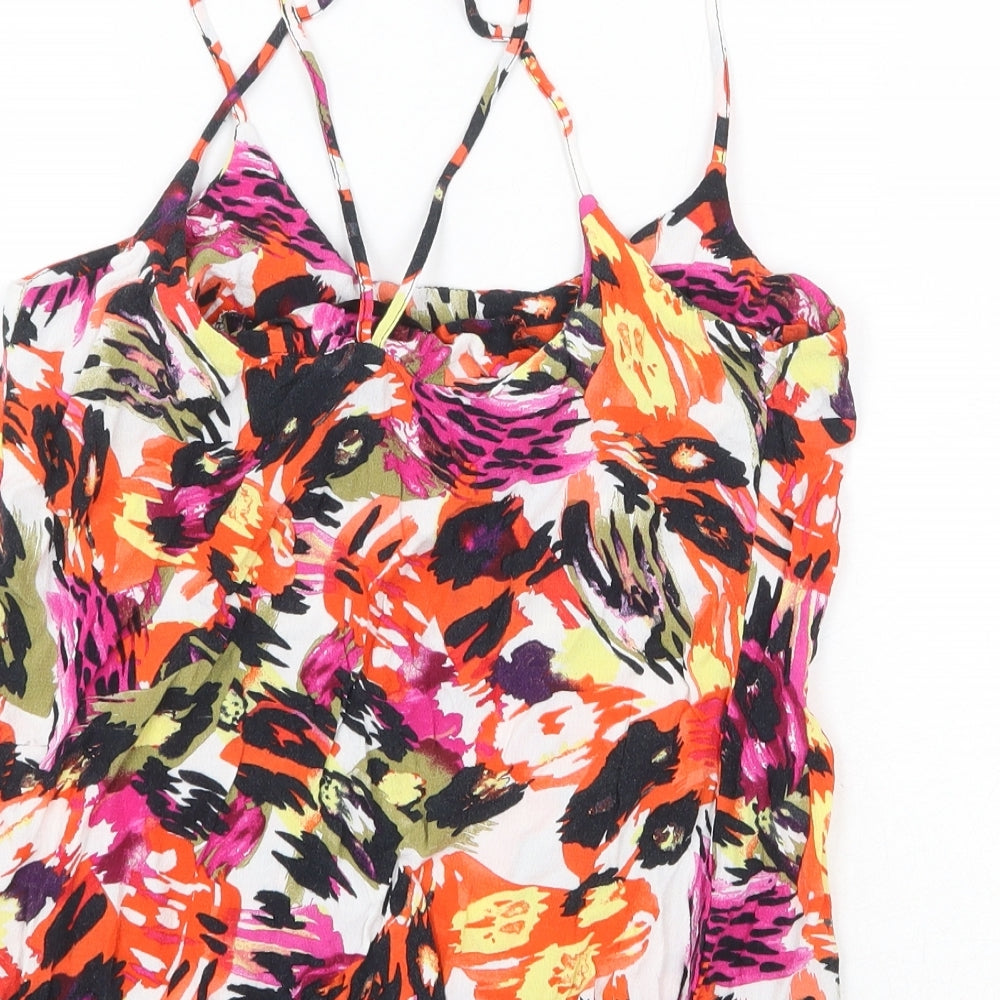 Womens UK Size 10 Topshop Multicoloured Basic Tank