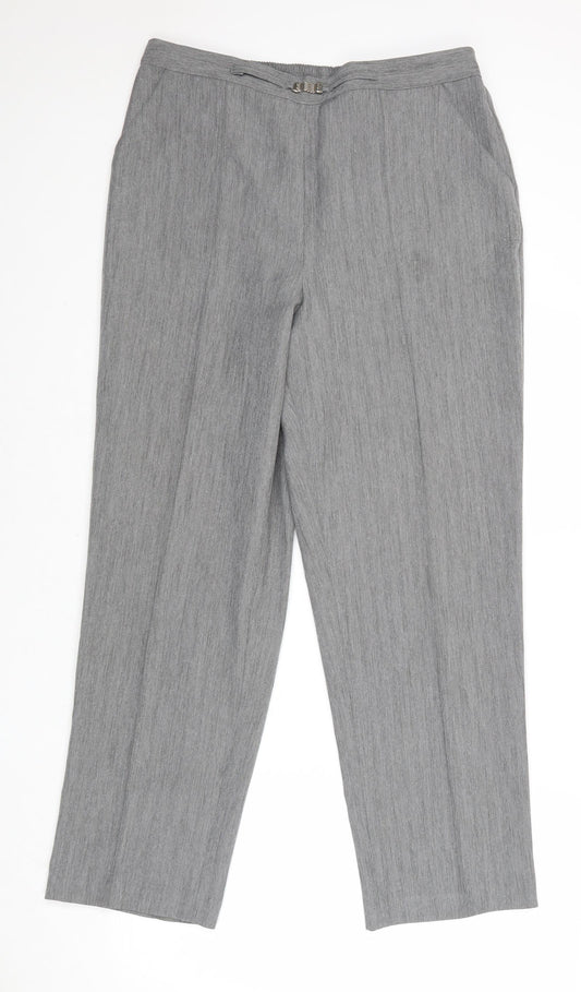 Womens UK Size 16 Classic Regular Fit Grey Trousers