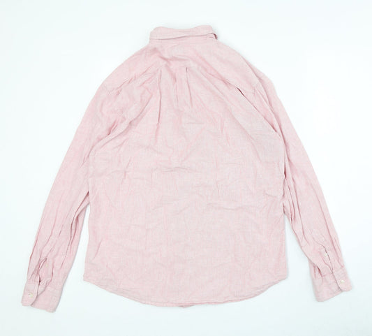 Mens UK Size M Gap Pink Button-Up Long Sleeve Casual Shirt