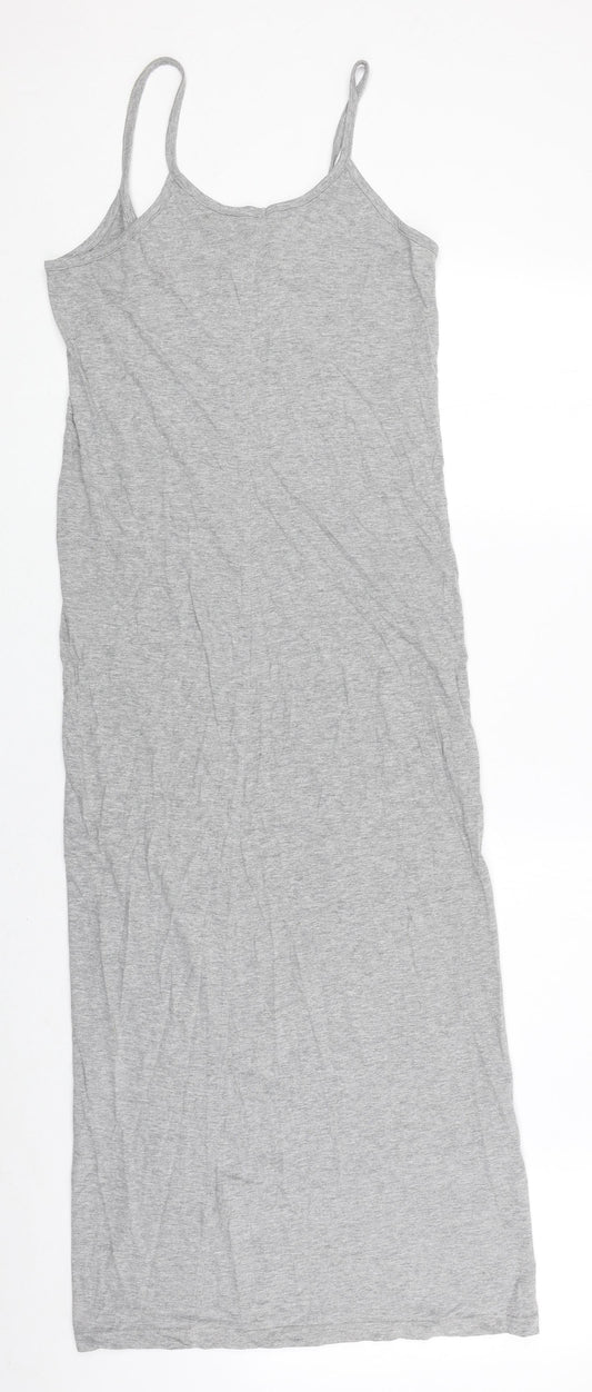 Brave Soul Womens Green Cotton Tank Dress Size M Round Neck Pullover