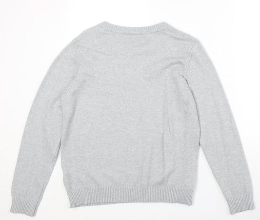 Womens UK Size L Villa Grey Pullover Jumper