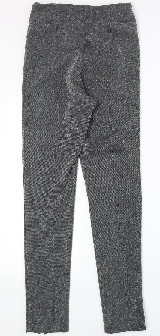 Womens UK Size 10 H&M Regular Fit Silver Trousers