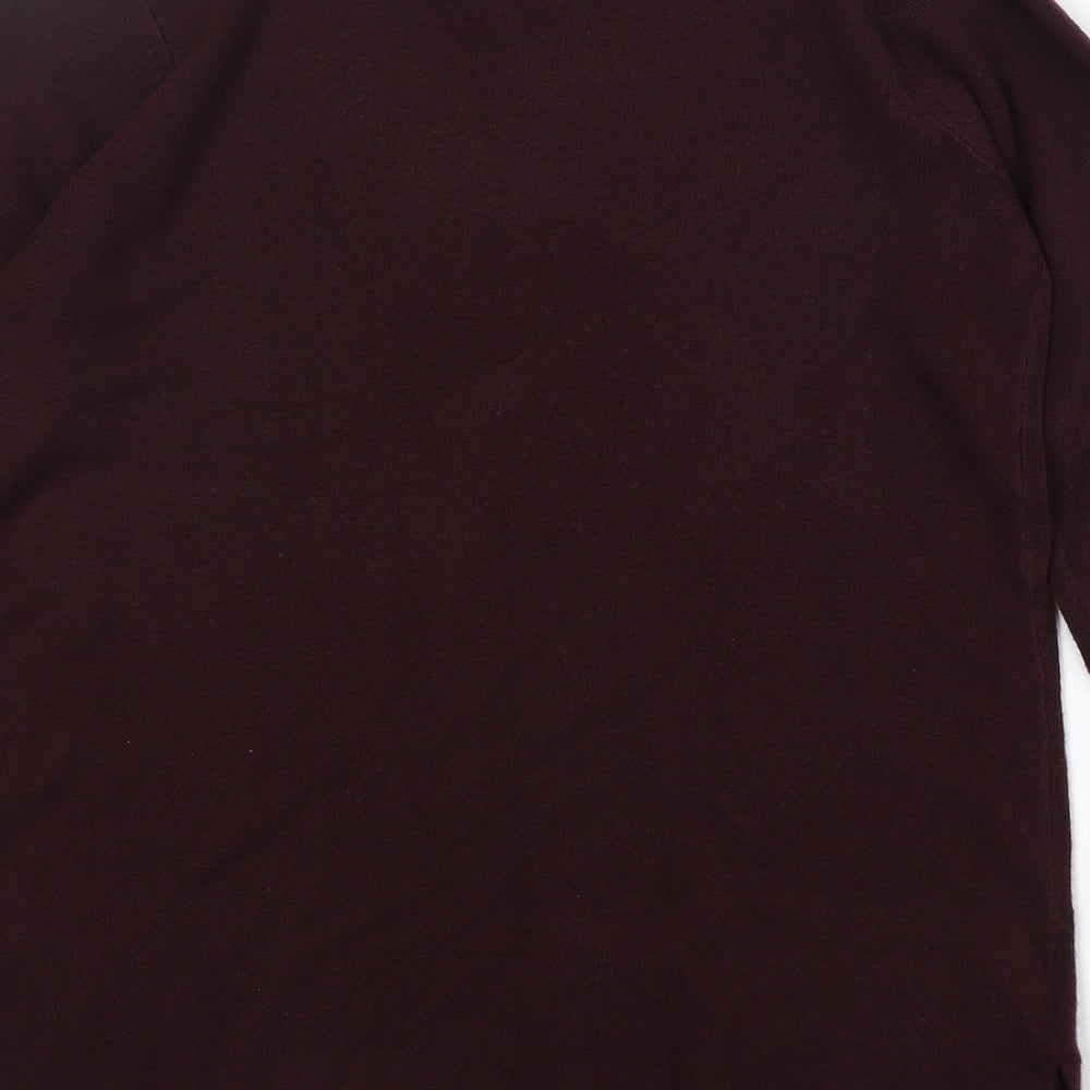 BHS Womens Purple V-Neck Acrylic Pullover Jumper Size M