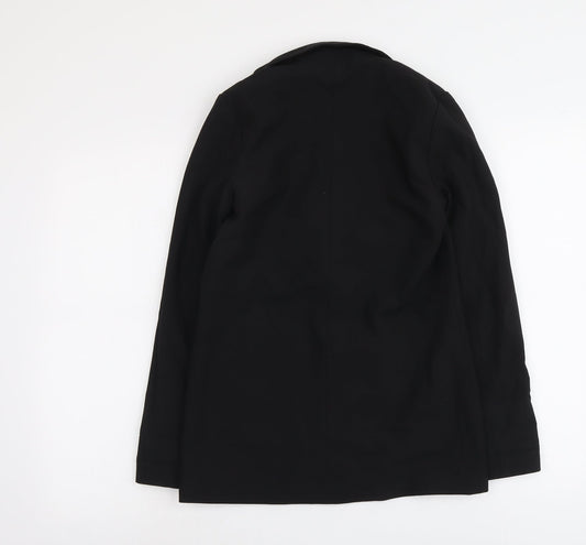 H&M Womens Black Polyester Jacket Blazer Size 8