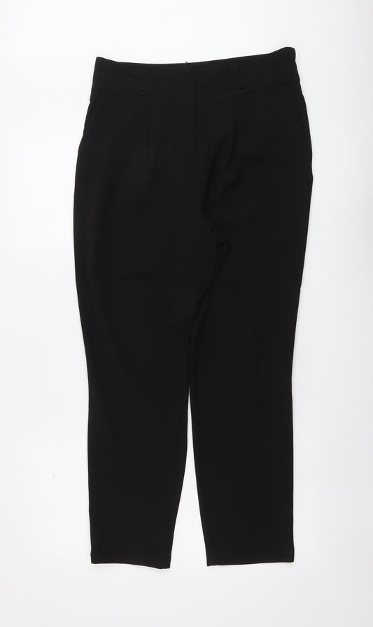 Womens UK Size 12 Dorothy Perkins Regular Fit Black Trousers
