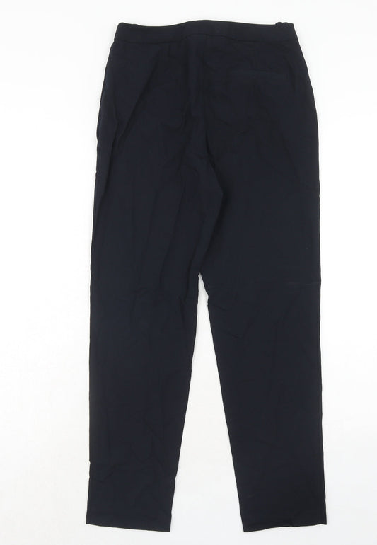 Topshop Womens Blue Polyester Dress Pants Trousers Size 8 Regular Hook & Eye