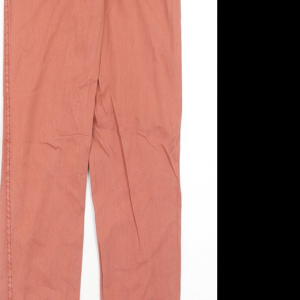 New Look Womens Pink Cotton Trousers Size 6 Regular Zip
