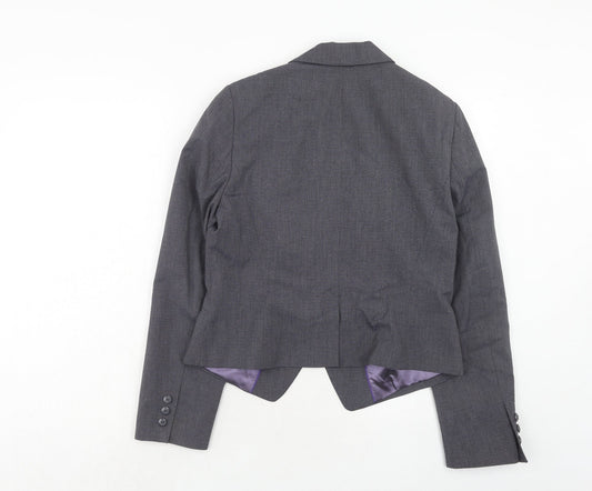 NEXT Womens Blue Geometric Polyester Jacket Suit Jacket Size 14