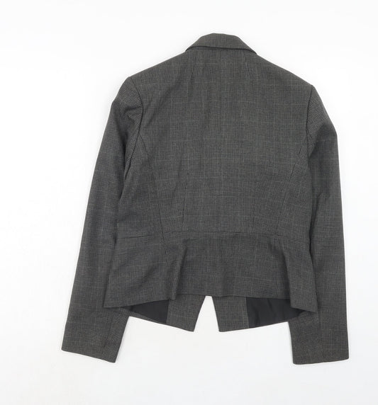 Marks and Spencer Womens Grey Striped Polyester Jacket Blazer Size 12